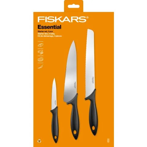 Snabb frakt Essential 1065583 Fiskars Knivset 3 delar